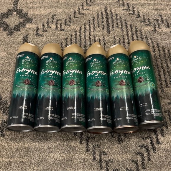 6 Cans of Glade Limited Edition “Icy Evergreen Forest” Air Freshener *NEW* - Picture 1 of 5